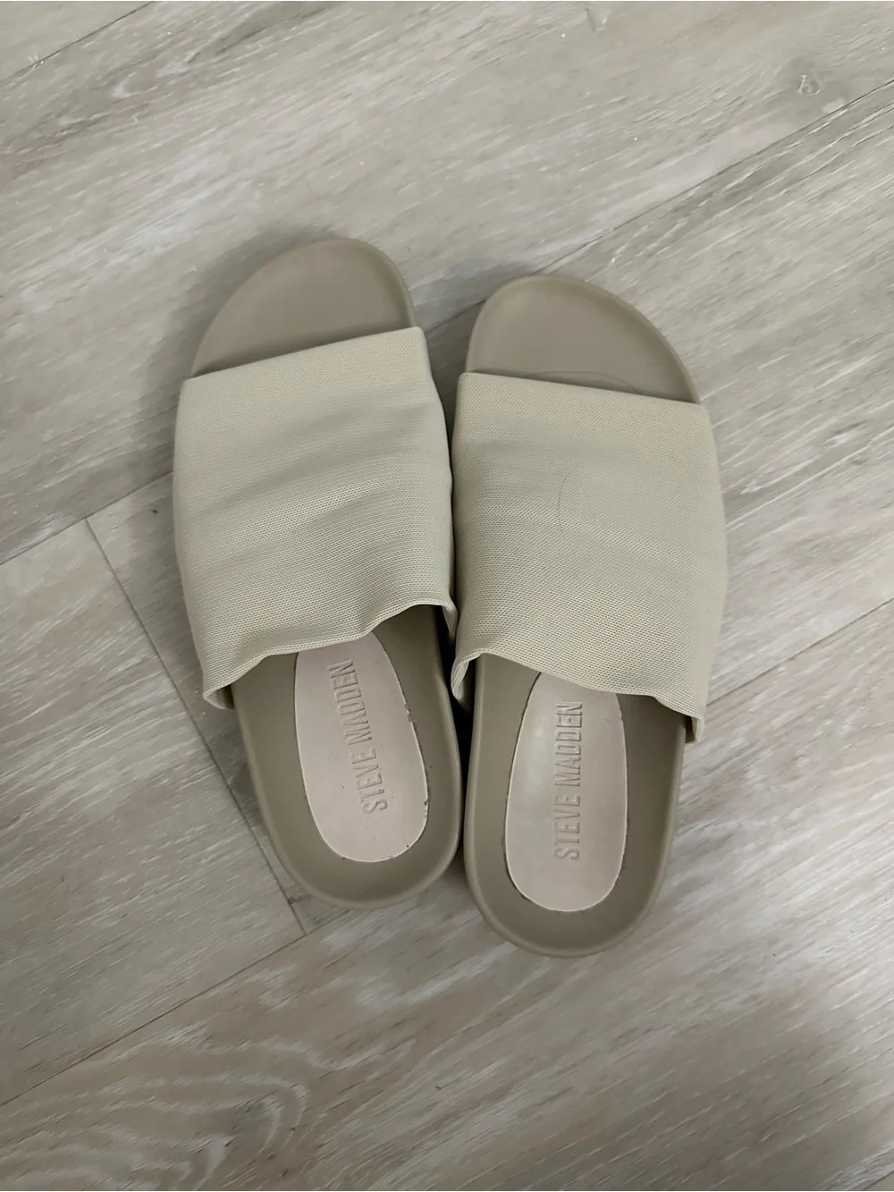 Steve Madden Neutral Beige Slide Sandals